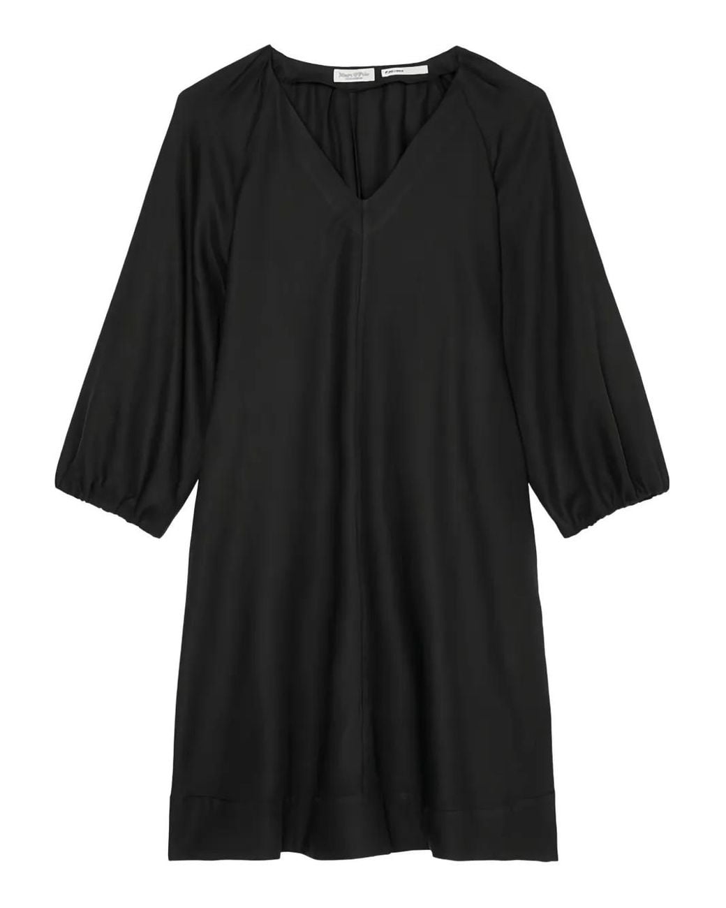 Marc O' Polo Black Puff-Sleeve V-Neck Dress