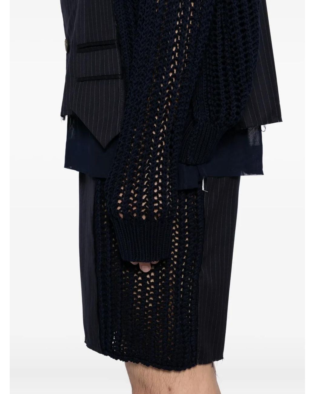 SONIA CARRASCO Black Striped Shorts for men