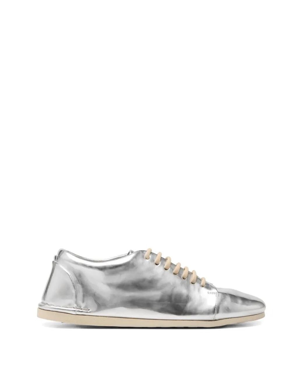Marsèll White Metallic Lace-Up Sneakers