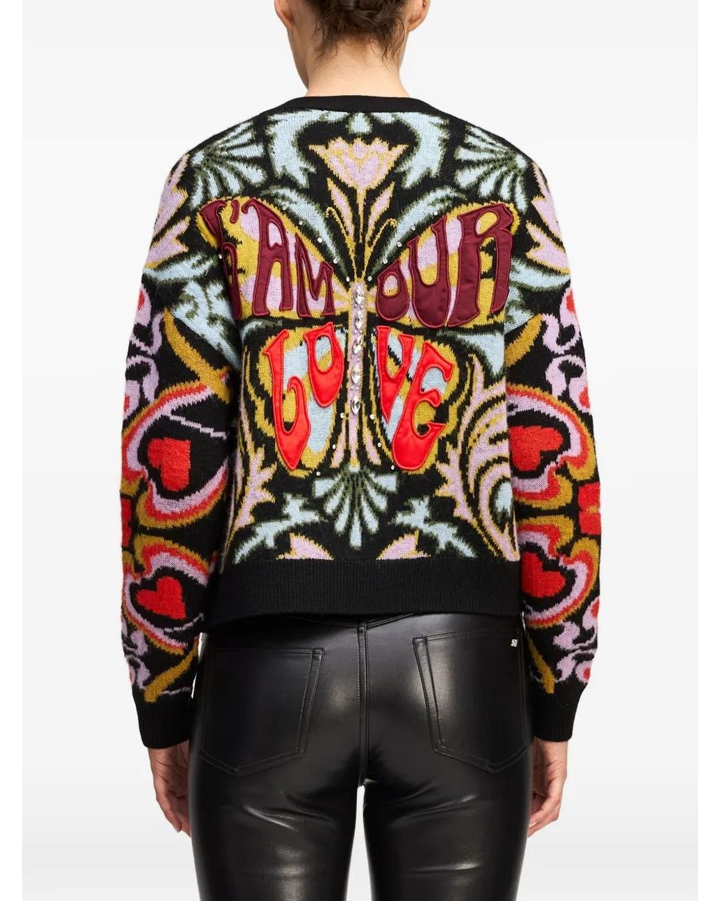 Cinq À Sept Black Cardigan Psychedellic Amour
