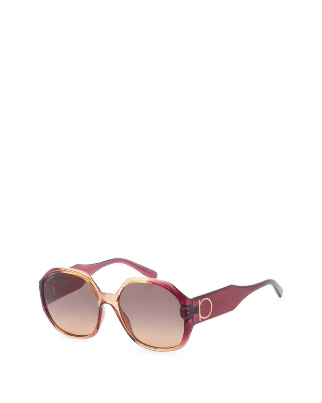 Ferragamo Eyewear Pink Gancini Geometric-Frame Sunglasses