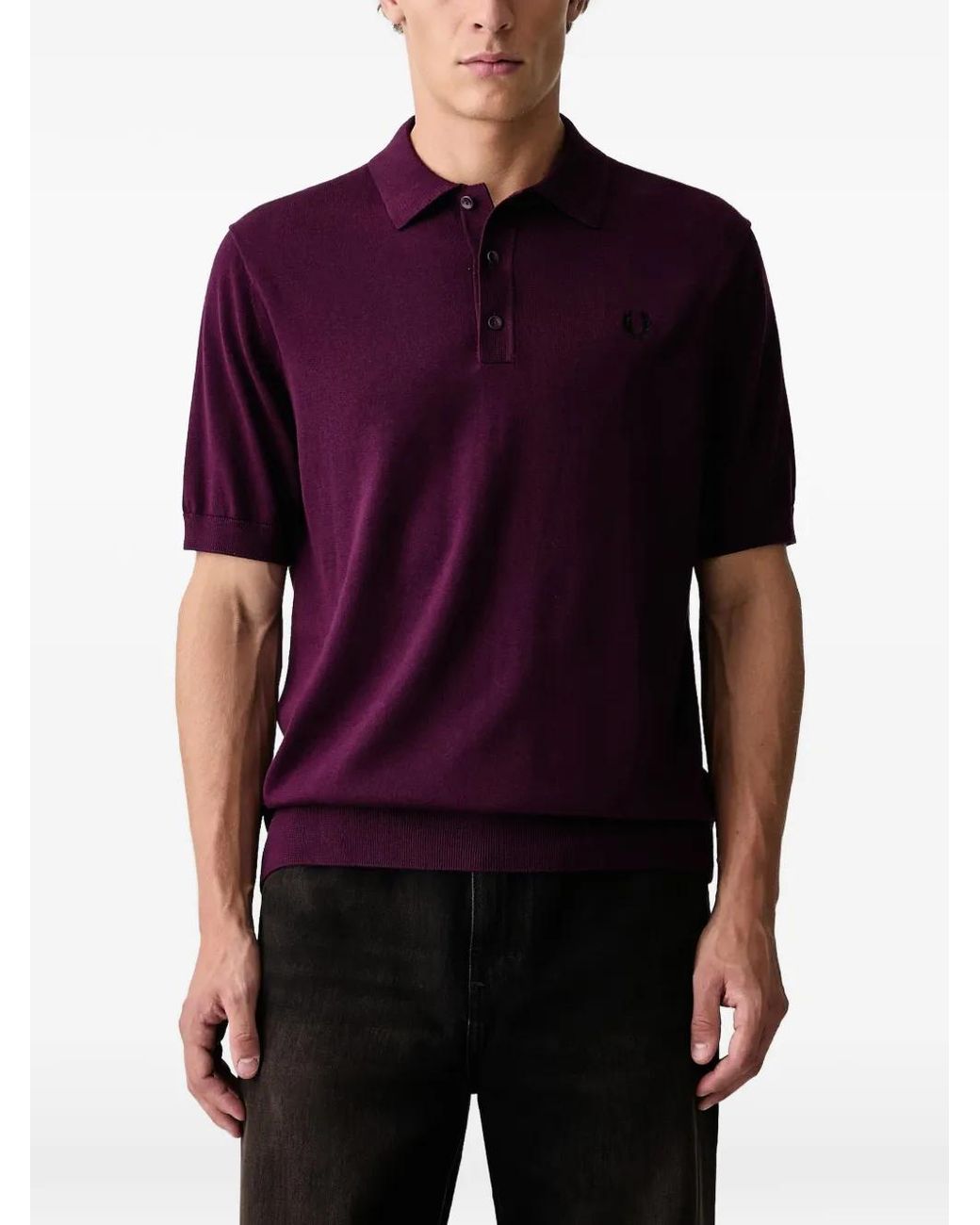 Fred Perry Purple Cotton Polo Shirt for men