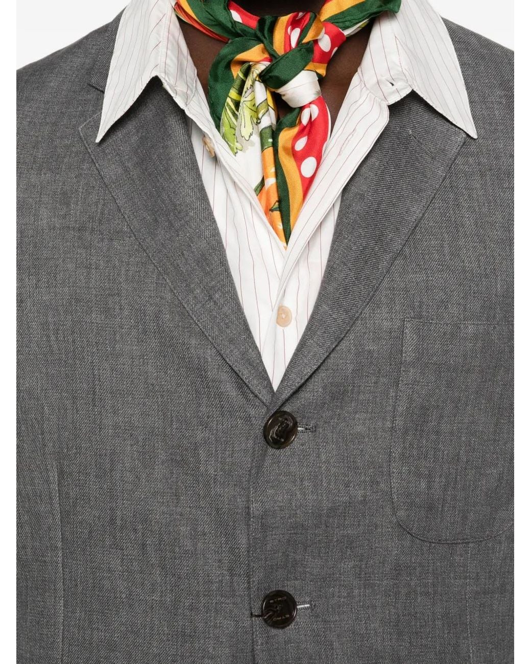 Etro Gray Patch-Pocket Blazer for men