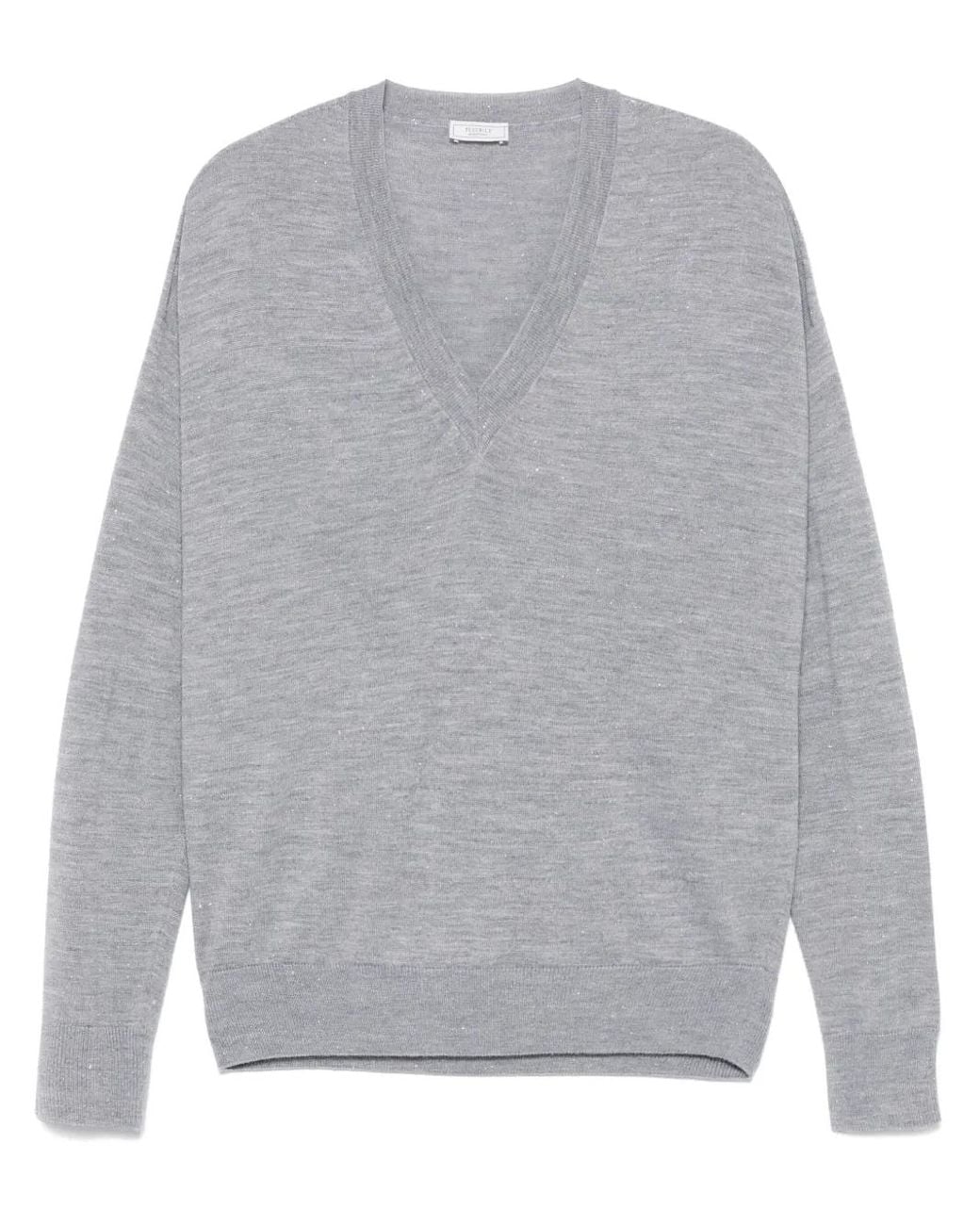 Peserico Gray Lurex-Detail Sweater
