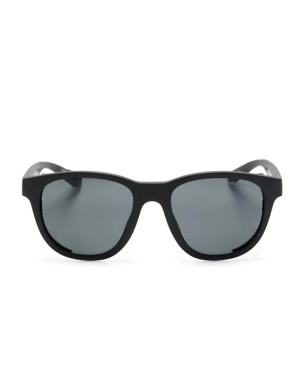 Emporio Armani Gray Oval-Frame Sunglasses for men
