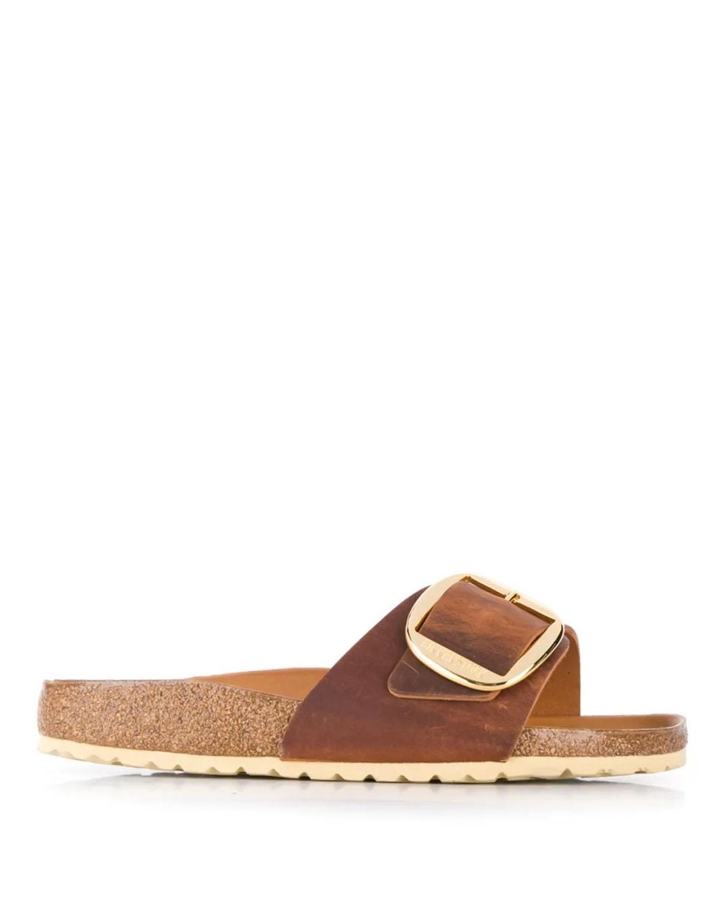Birkenstock Brown Madrid Big Buckle Slides