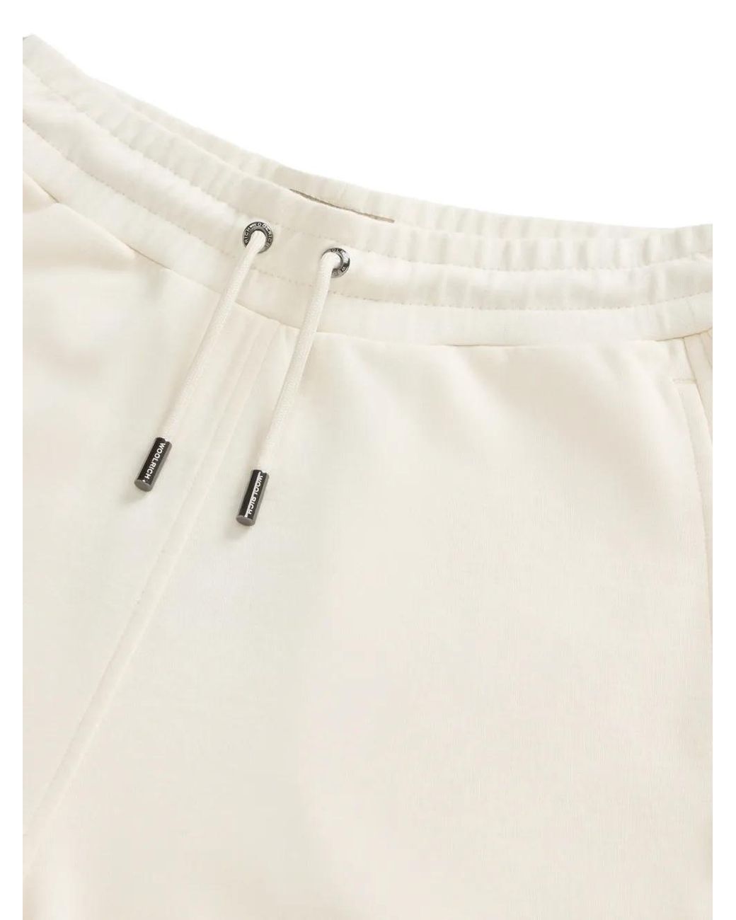 Woolrich White Interlock Drawstring-Elasticated Shorts