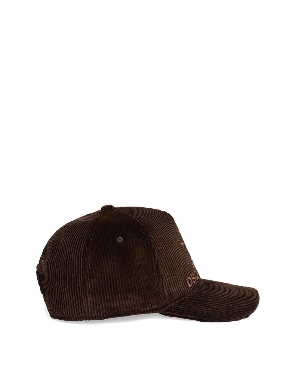 DSquared² Brown Cotton Polyester Embroidered Baseball Caps for men