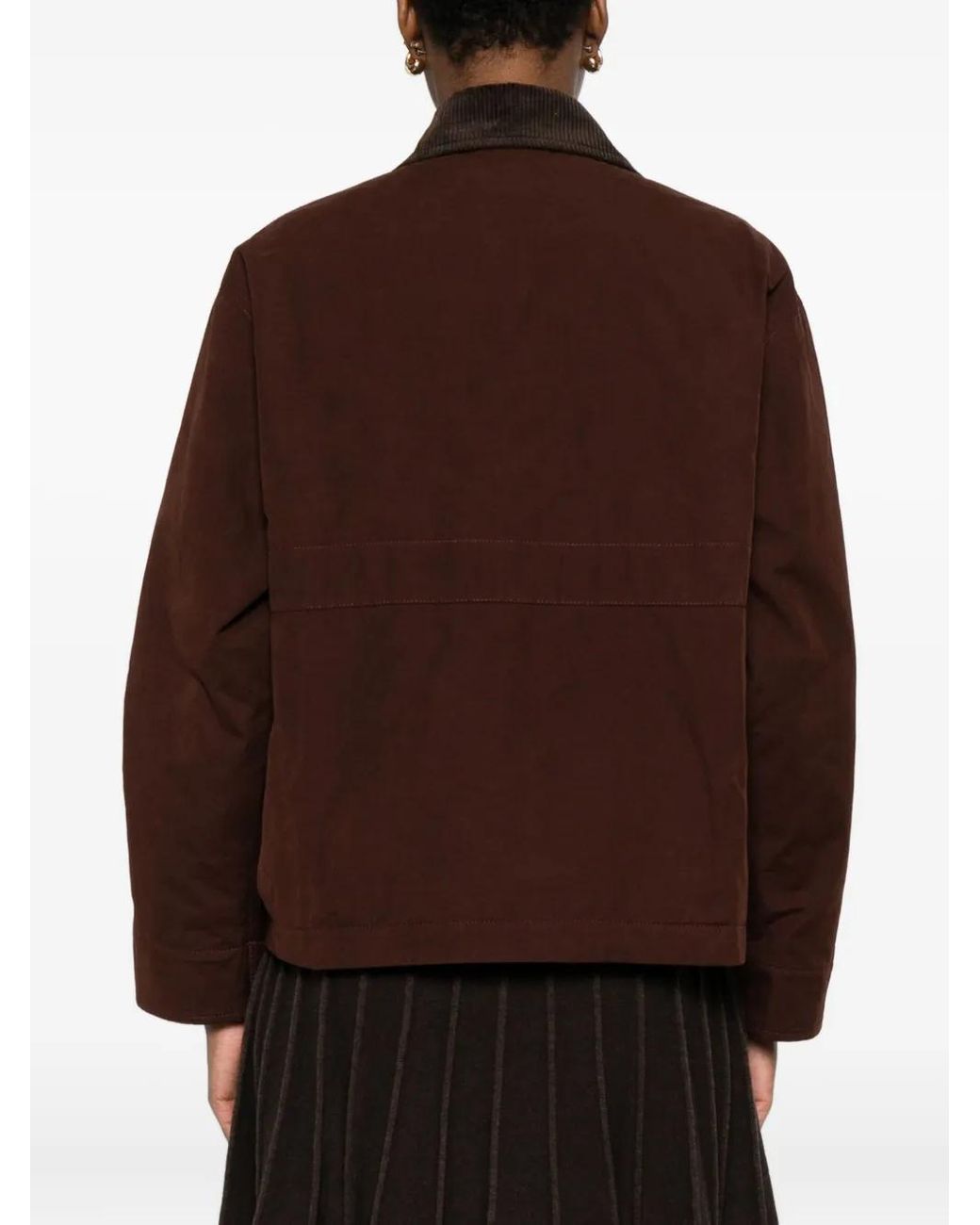 Aspesi Brown Corduroy-Collar Buttoned Jacket