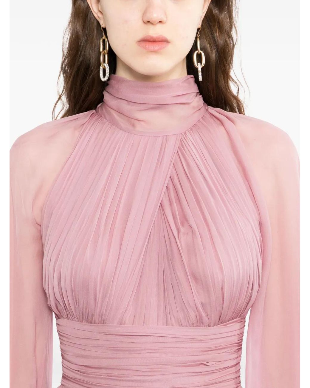 Zuhair Murad Pink Silk Maxi Dress