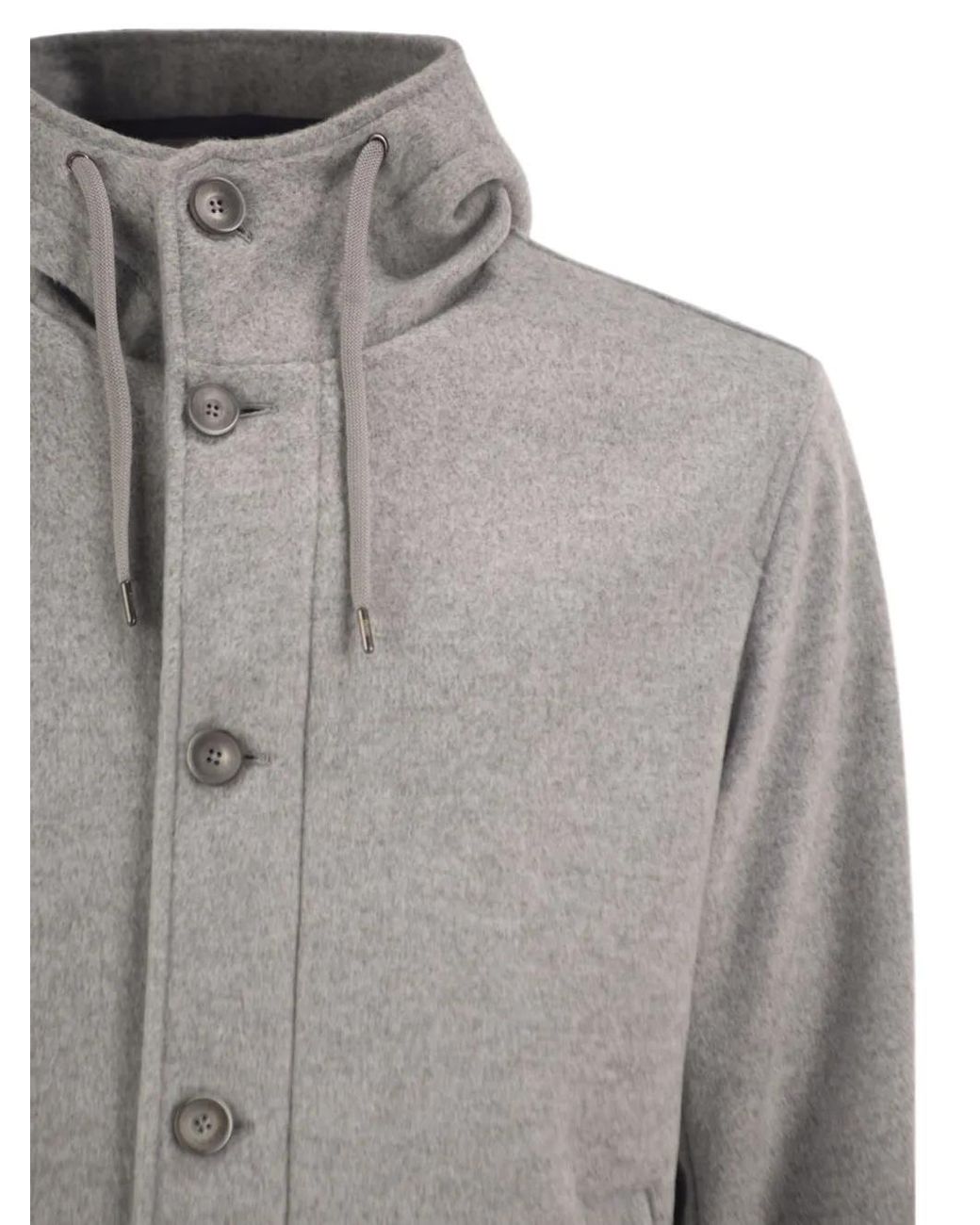 Herno Gray Hooded Jacket for men