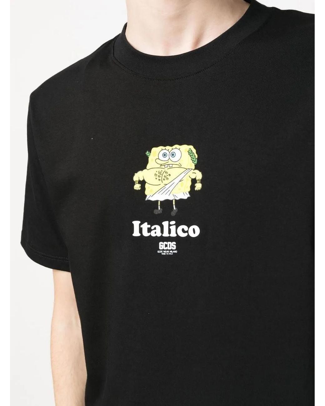 Gcds Black T-shirt With Graphic Print for men