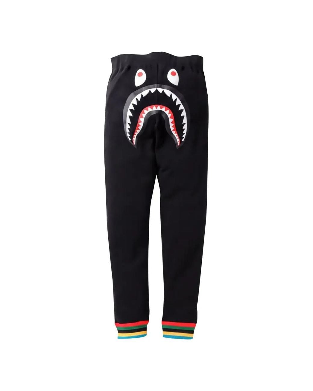 A Bathing Ape Black Shark-Print Track Pants for men