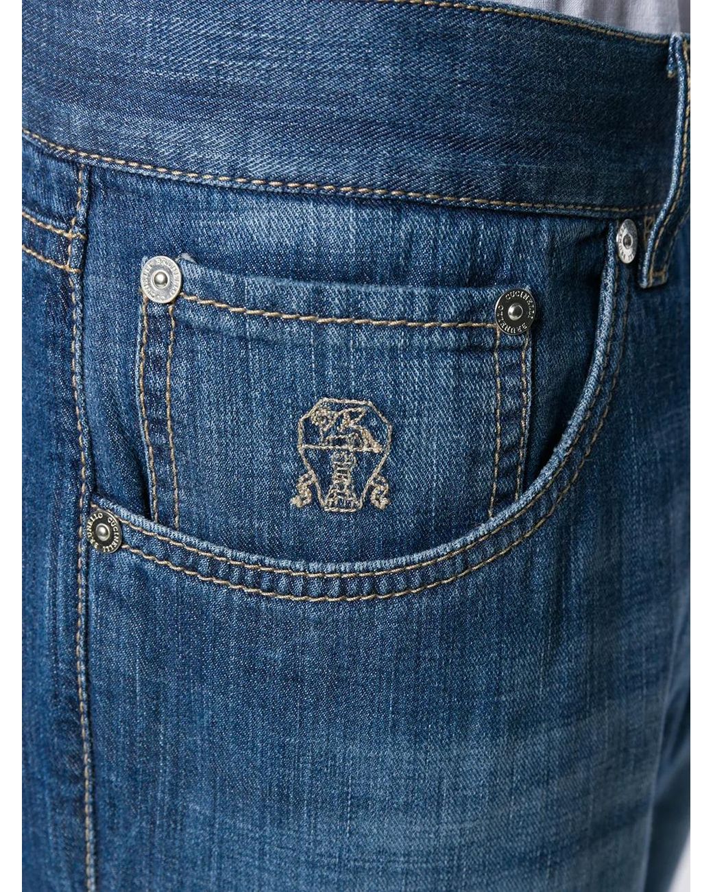 Vaqueros Rectos Brunello Cucinelli de hombre de color Blue