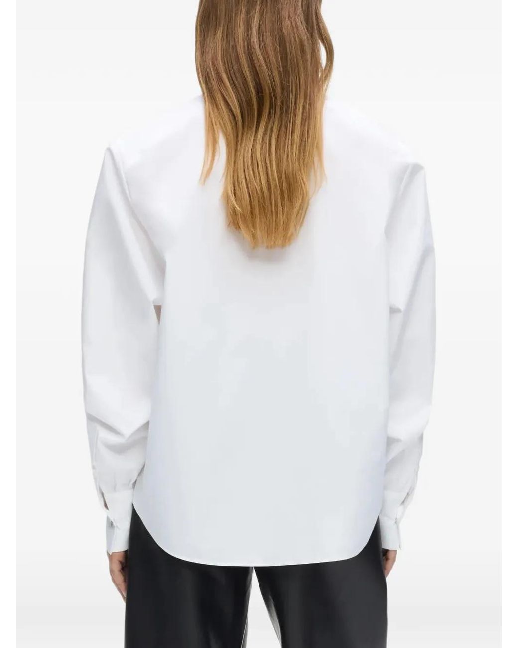 Karl Lagerfeld White Shoulder Pad Poplin Shirt
