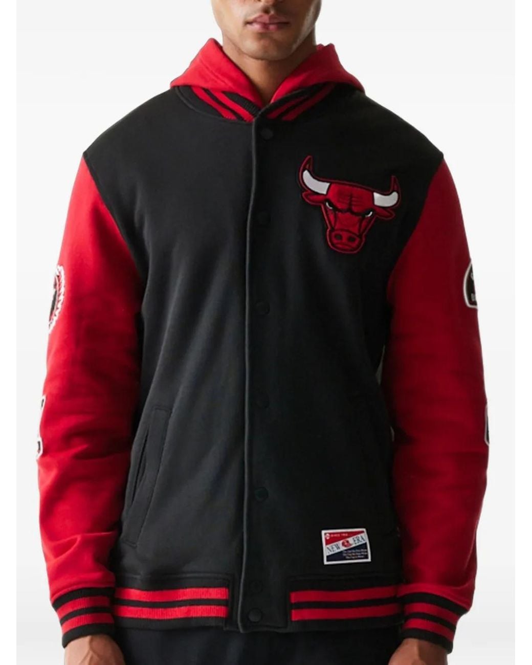 KTZ Red Chicago Bulls Varsity Jacket for men
