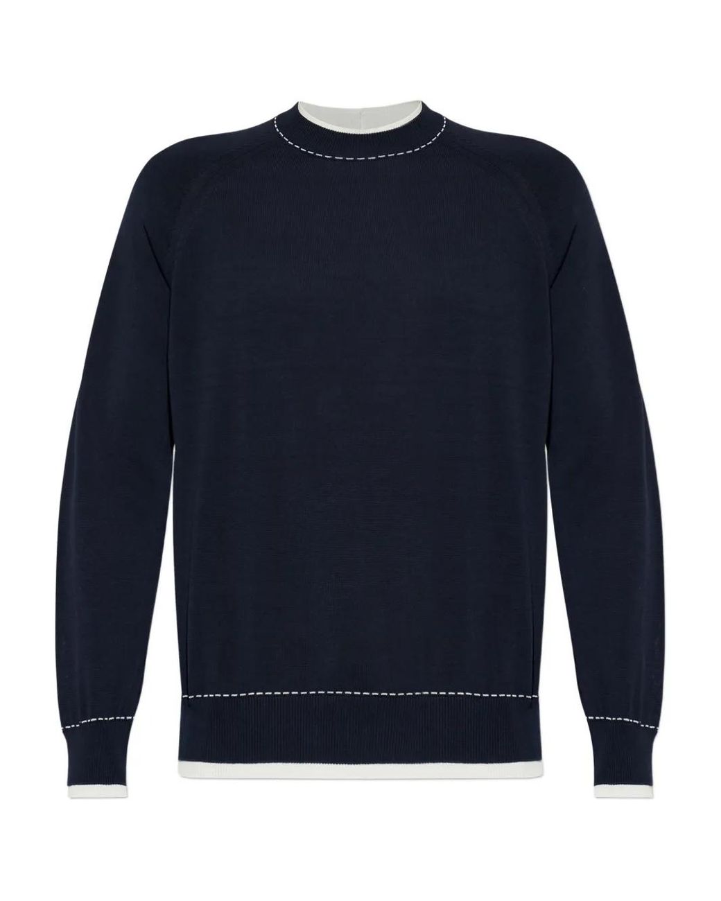 Eleventy Blue Long-Sleeve Crew-Neck Sweater for men