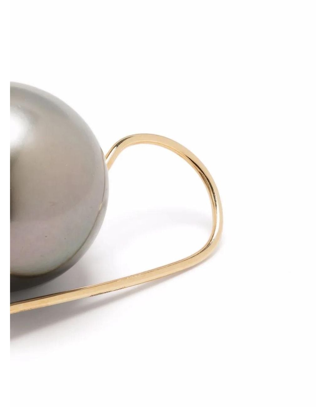 Mizuki Metallic 14Kt Diamond Pearl Earrings