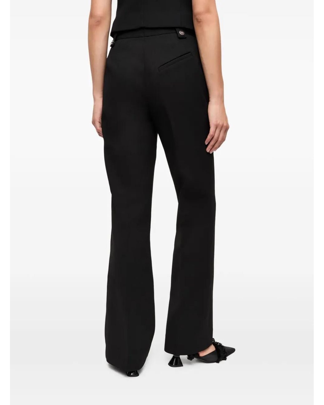 Ganni Blue Straight-Leg Trousers