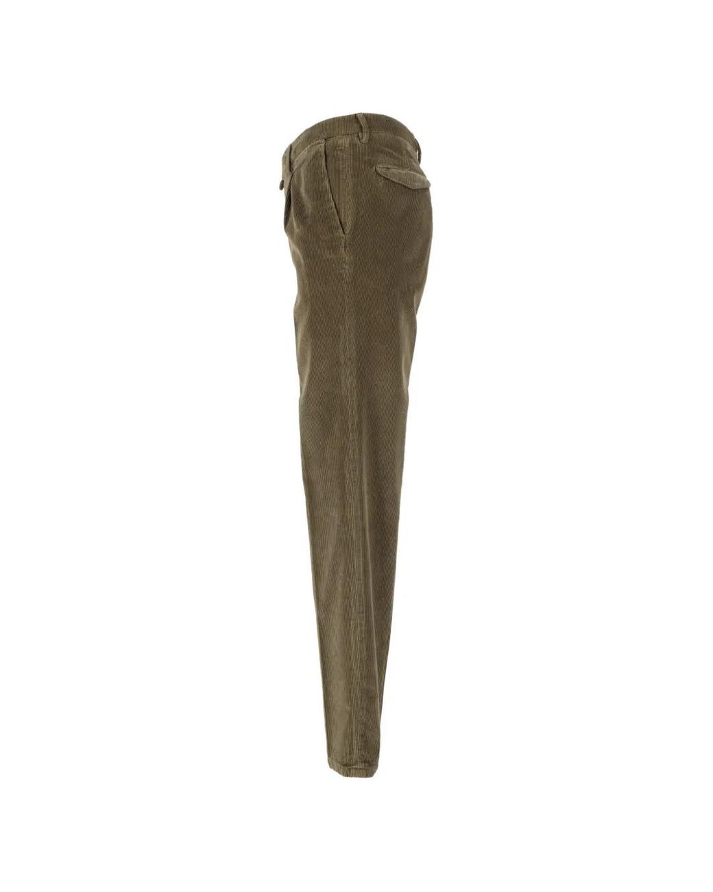 Briglia 1949 Green Pleated Corduroy Trousers for men