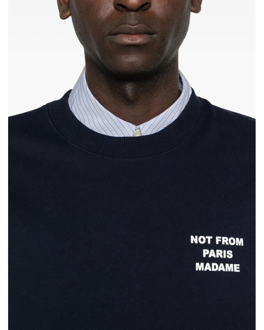 Drole de Monsieur Blue Slogan-Print Sweatshirt for men