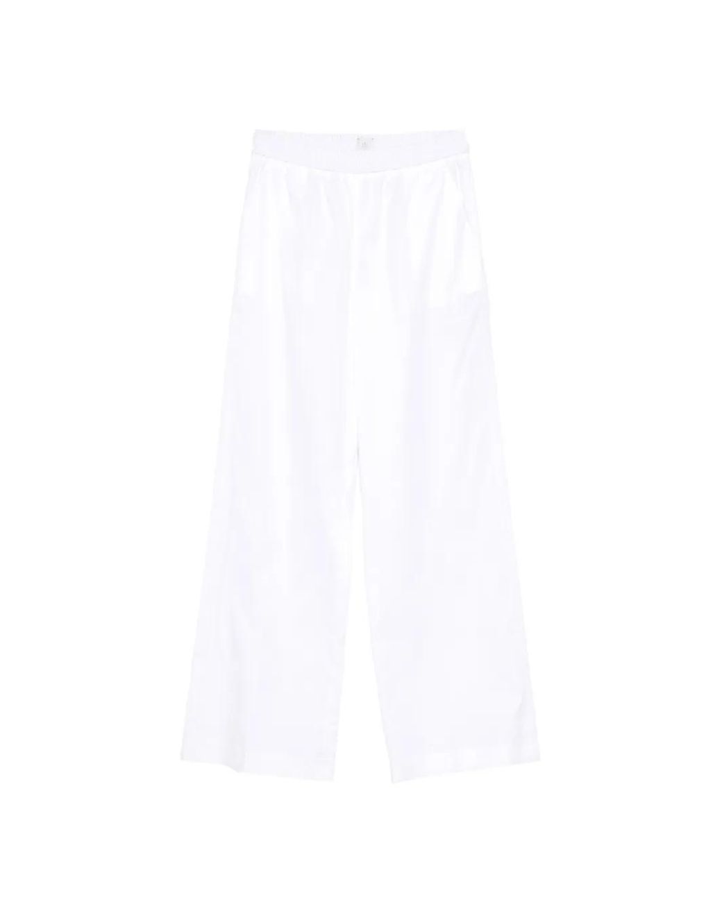 Eleventy White Elasticated-Waist Trousers