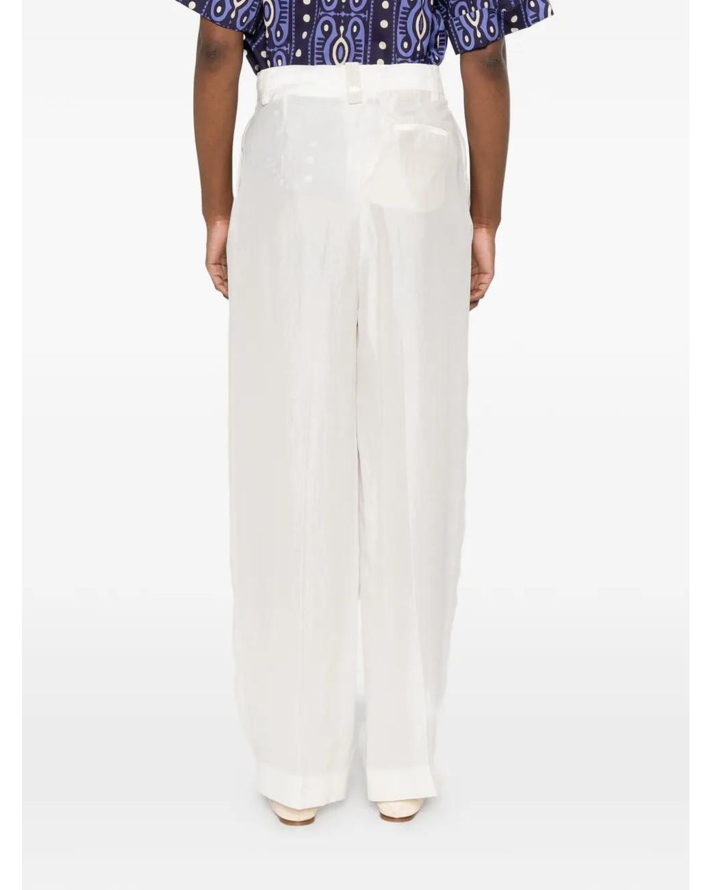 Fabiana Filippi White Pleat Trousers