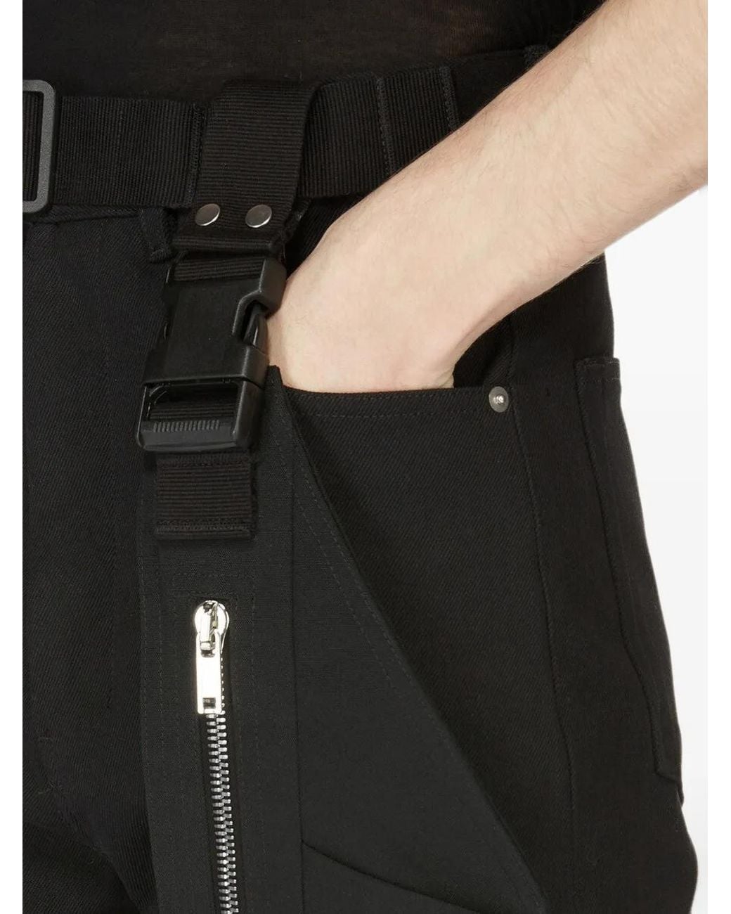 Rick Owens Black Holster Cargo Jeans for men