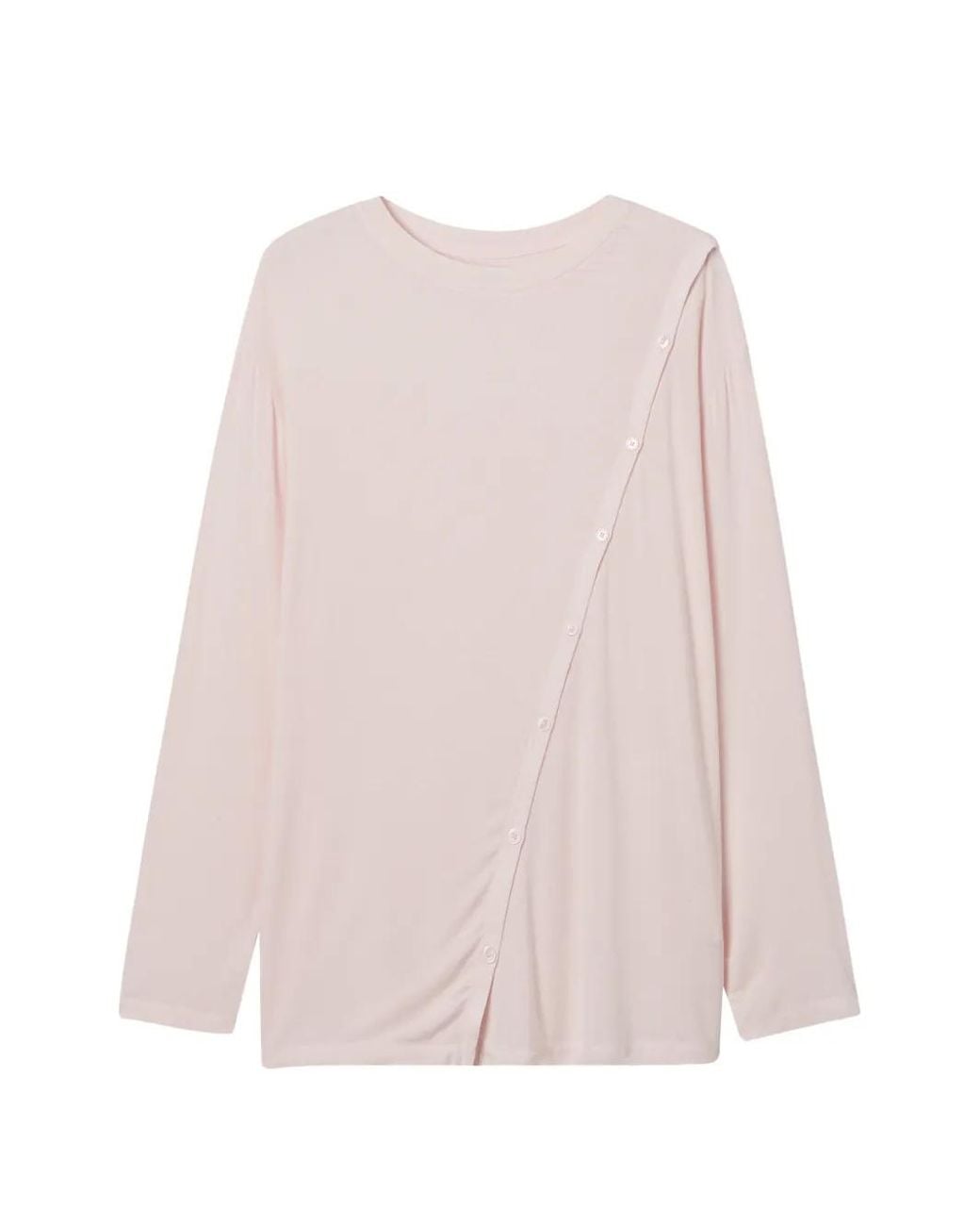 B+ AB Pink Buttoned Long-Sleeve Top