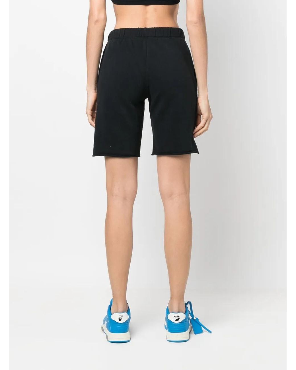 Heron Preston Black Logo-Patch Organic-Cotton Knee-Length Shorts