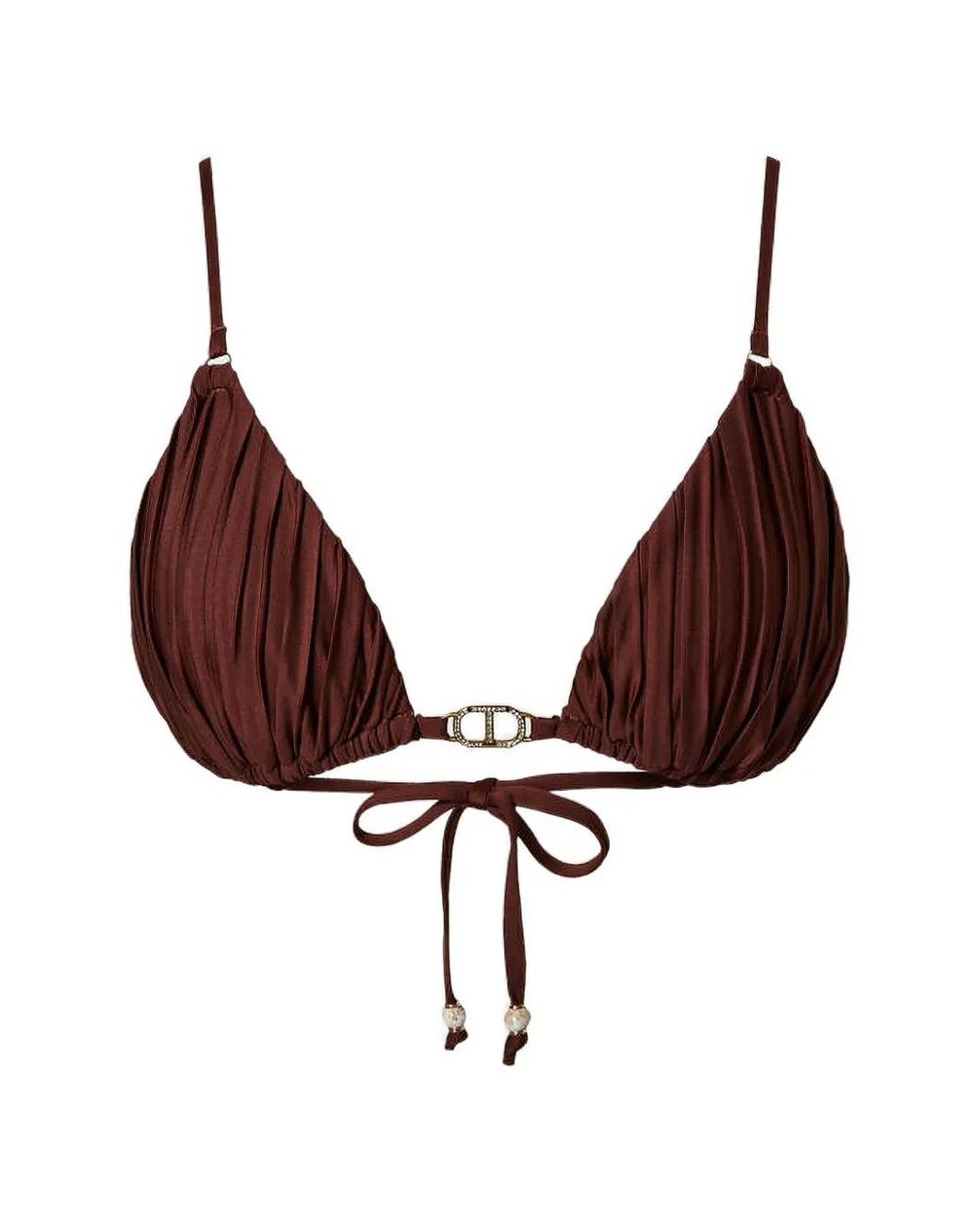 Twinset Geplooide Bikinitop in het Brown