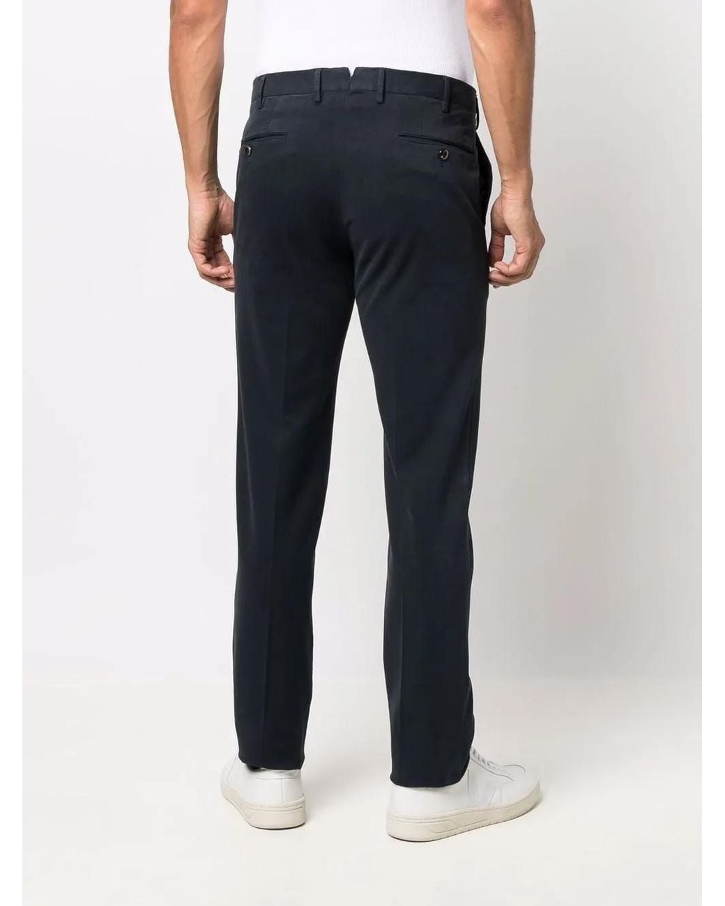 PT Torino Blue Straight Leg Chino Trousers for men