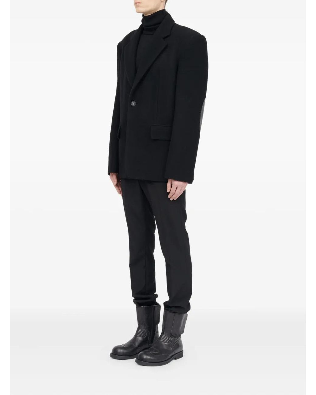 MM6 by Maison Margiela Black Elbow-Patch Blazer for men