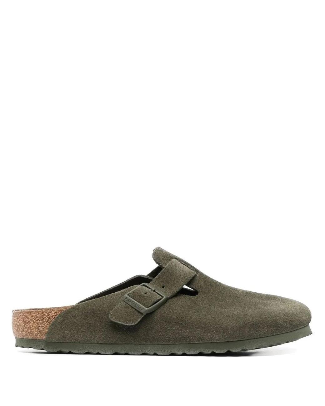 Birkenstock Green Suede Leather Slip-On Slippers for men