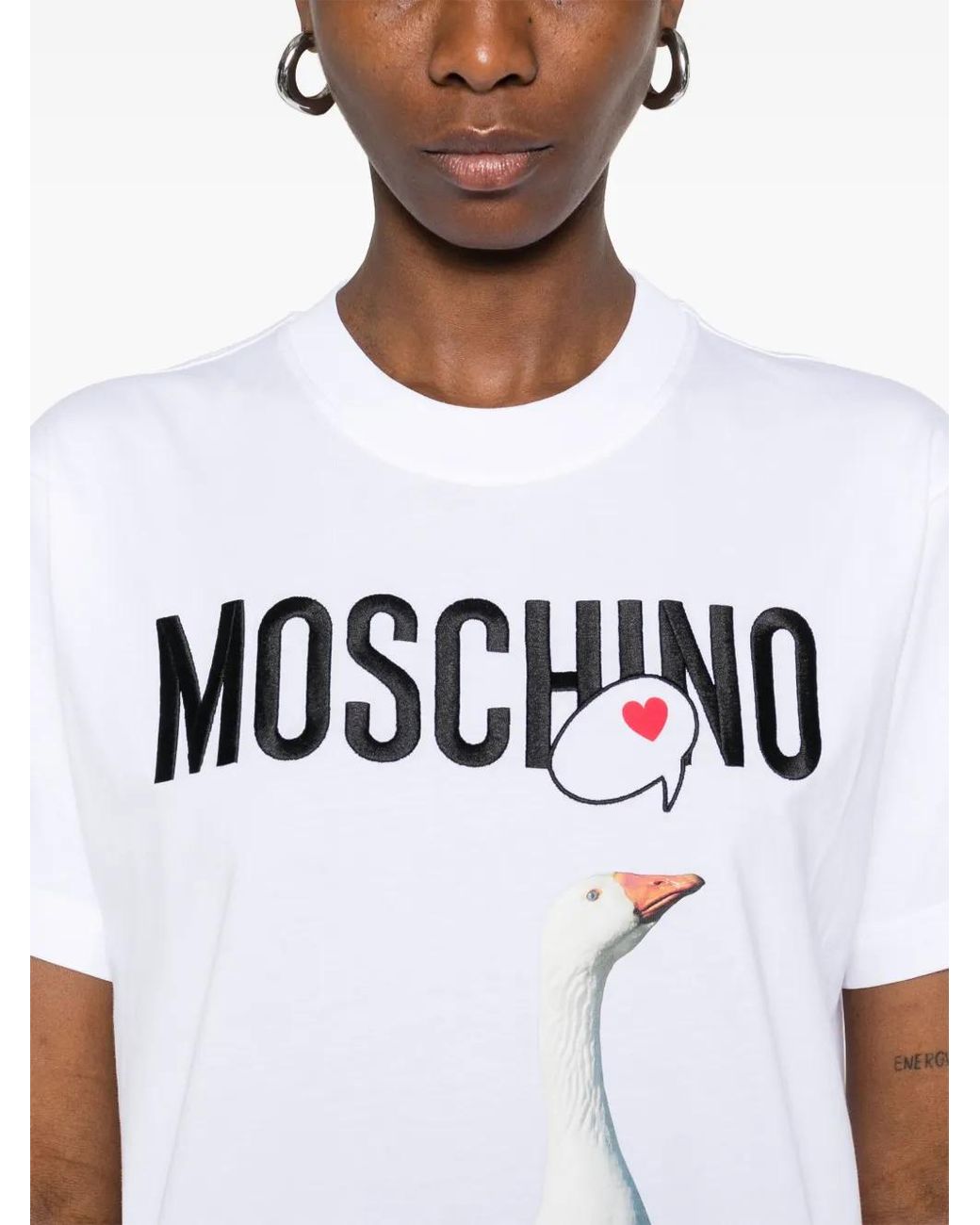 Moschino White T-Shirt With Logo