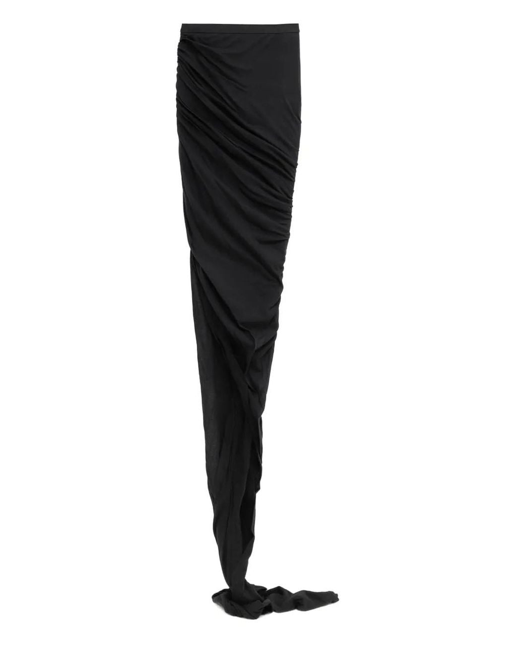 Rick Owens Black Cotton Fitted Skirt