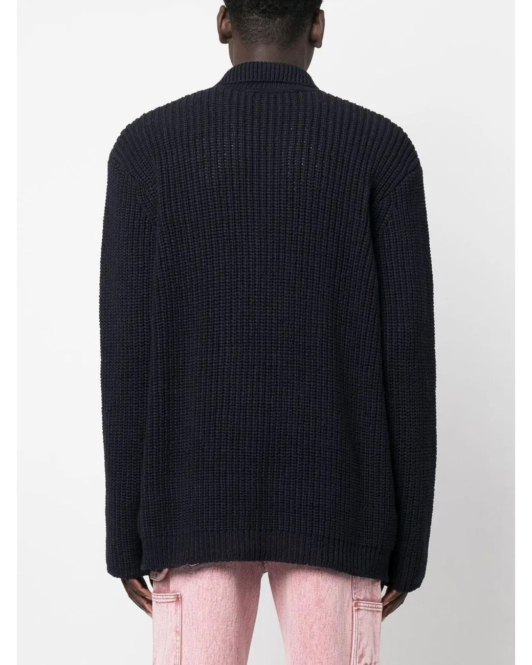 Our Legacy Blue Ribbed-Knit Cotton Jumper for men
