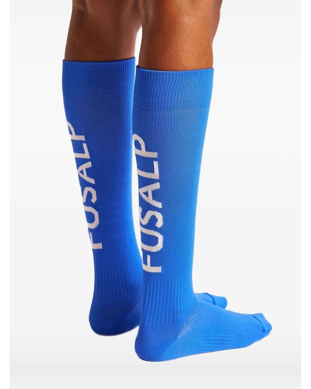 Fusalp Blue Jacquard-Logo Socks