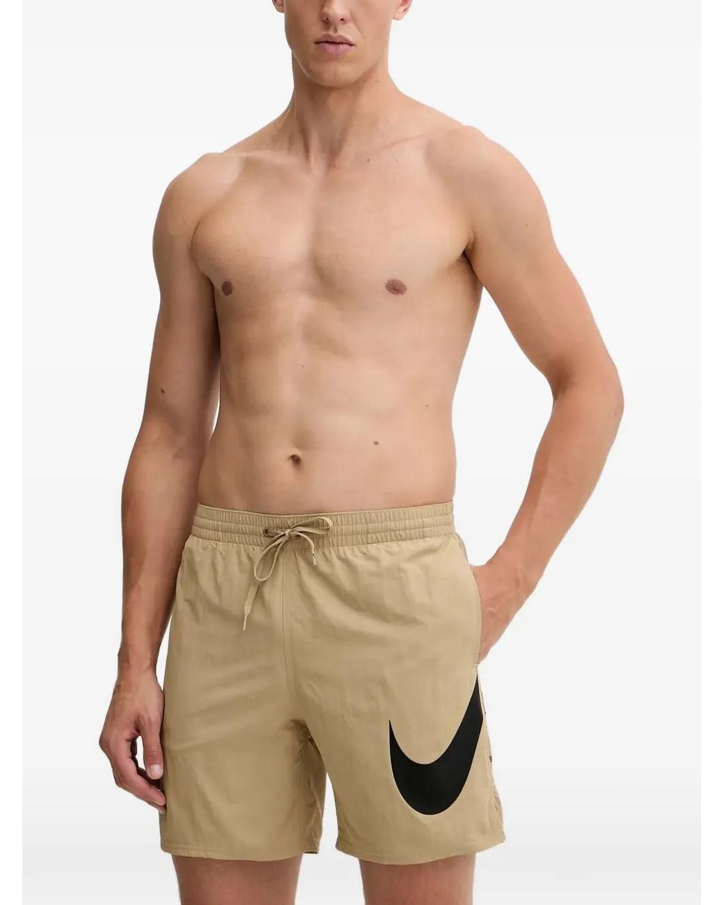 Nike Green Logo-Print Swim Shorts for men