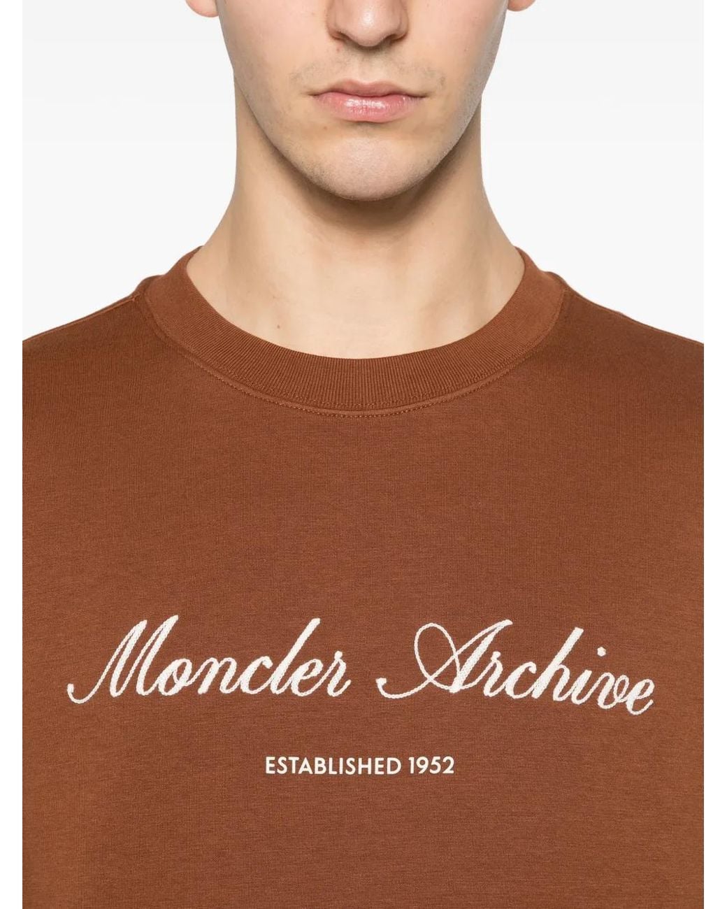 Moncler Pullover Mit Logo-Patch in Brown für Herren