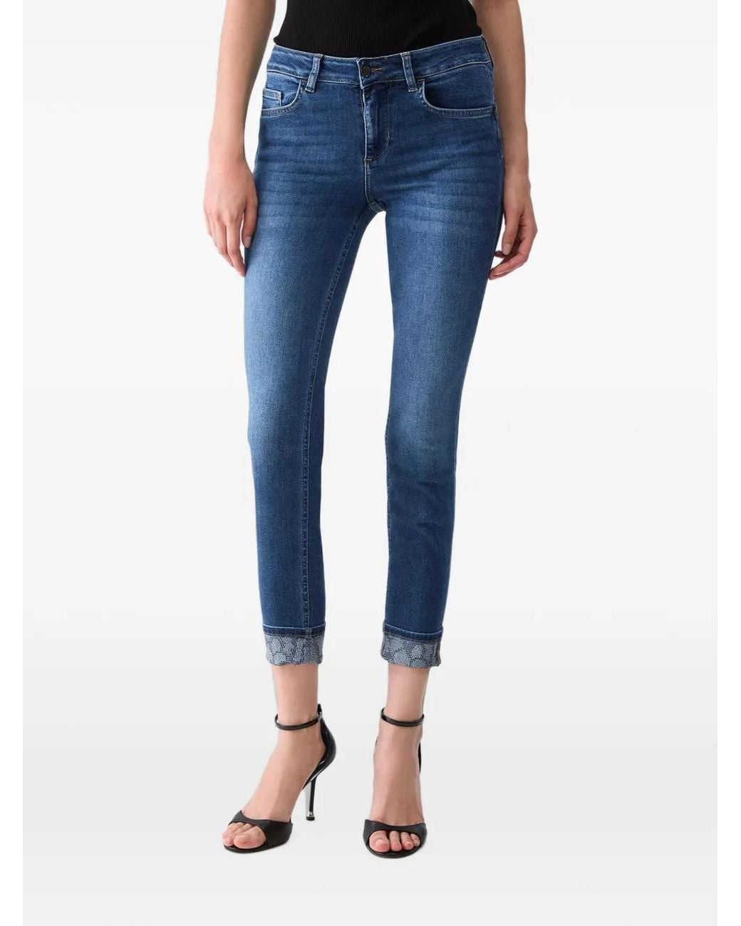 Liu Jo Blue Skinny Jeans With Embellishments