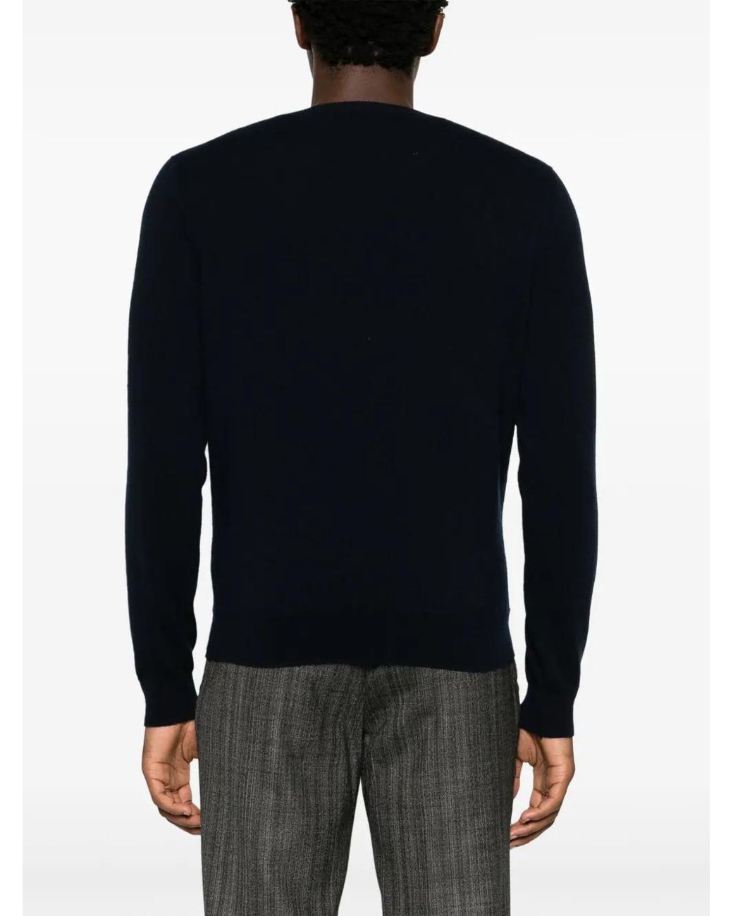 Malo Black Fine-Knit Cashmere Jumper for men