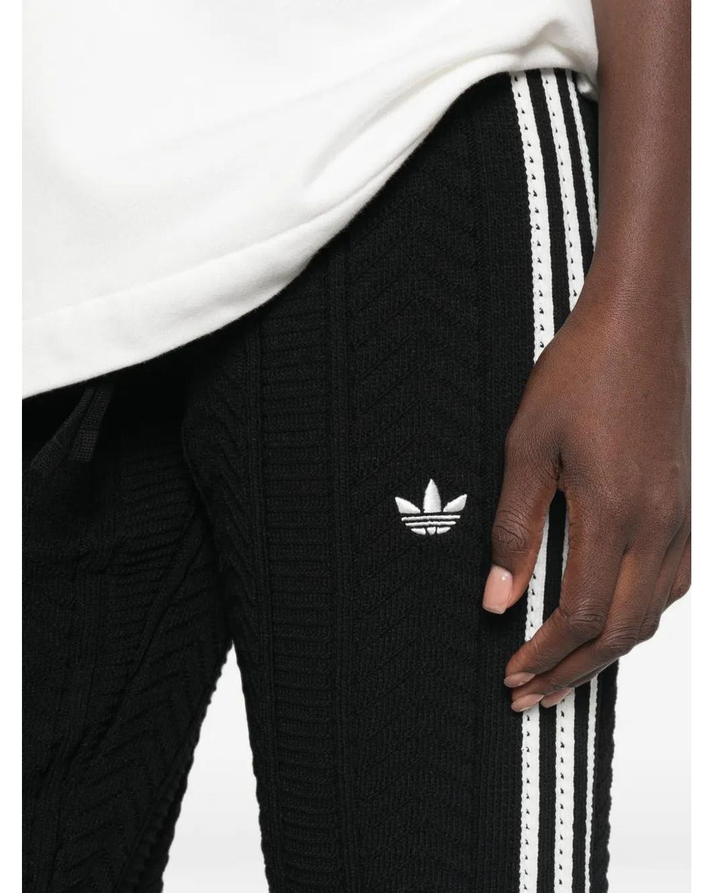 Adidas Black Sst Wide-Leg Track Pants
