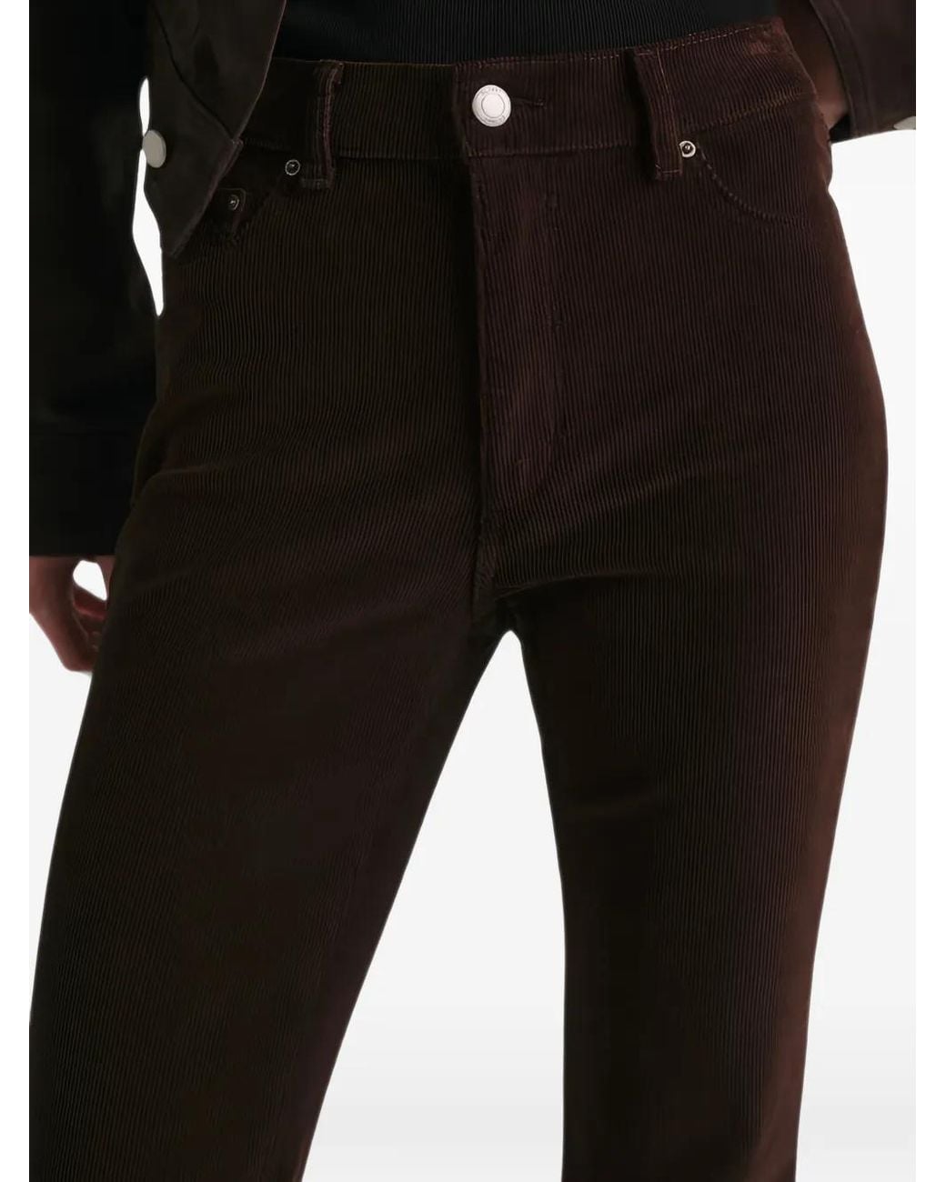 DL1961 Black Bridget Corduroy-Texture Bootcut Jeans
