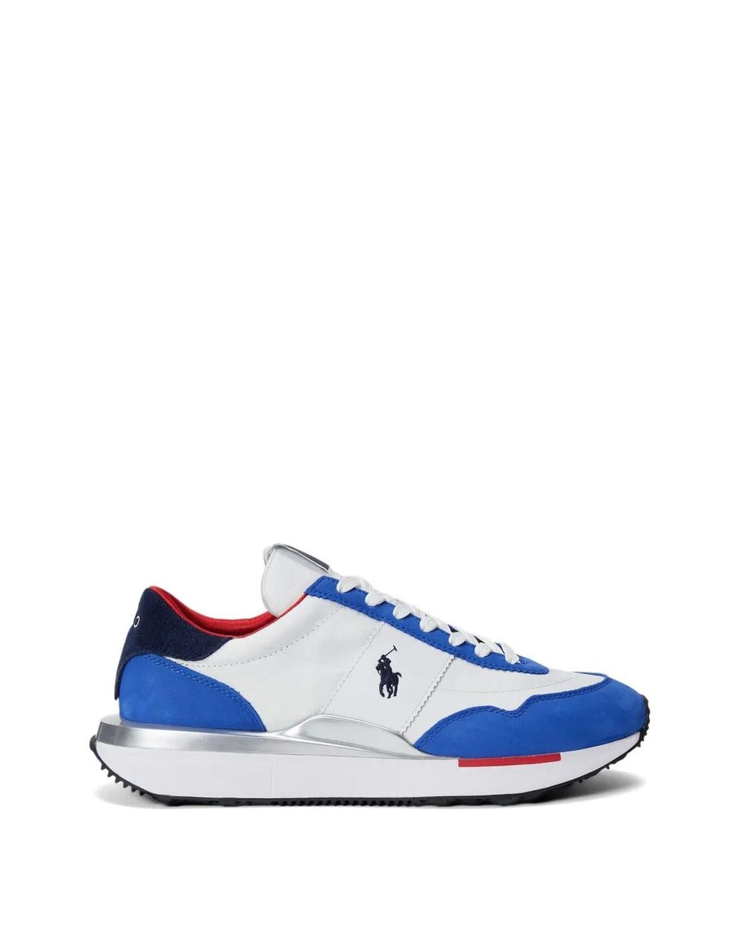 Polo Ralph Lauren Blue Logo-Embroidered Panelled Sneakers for men