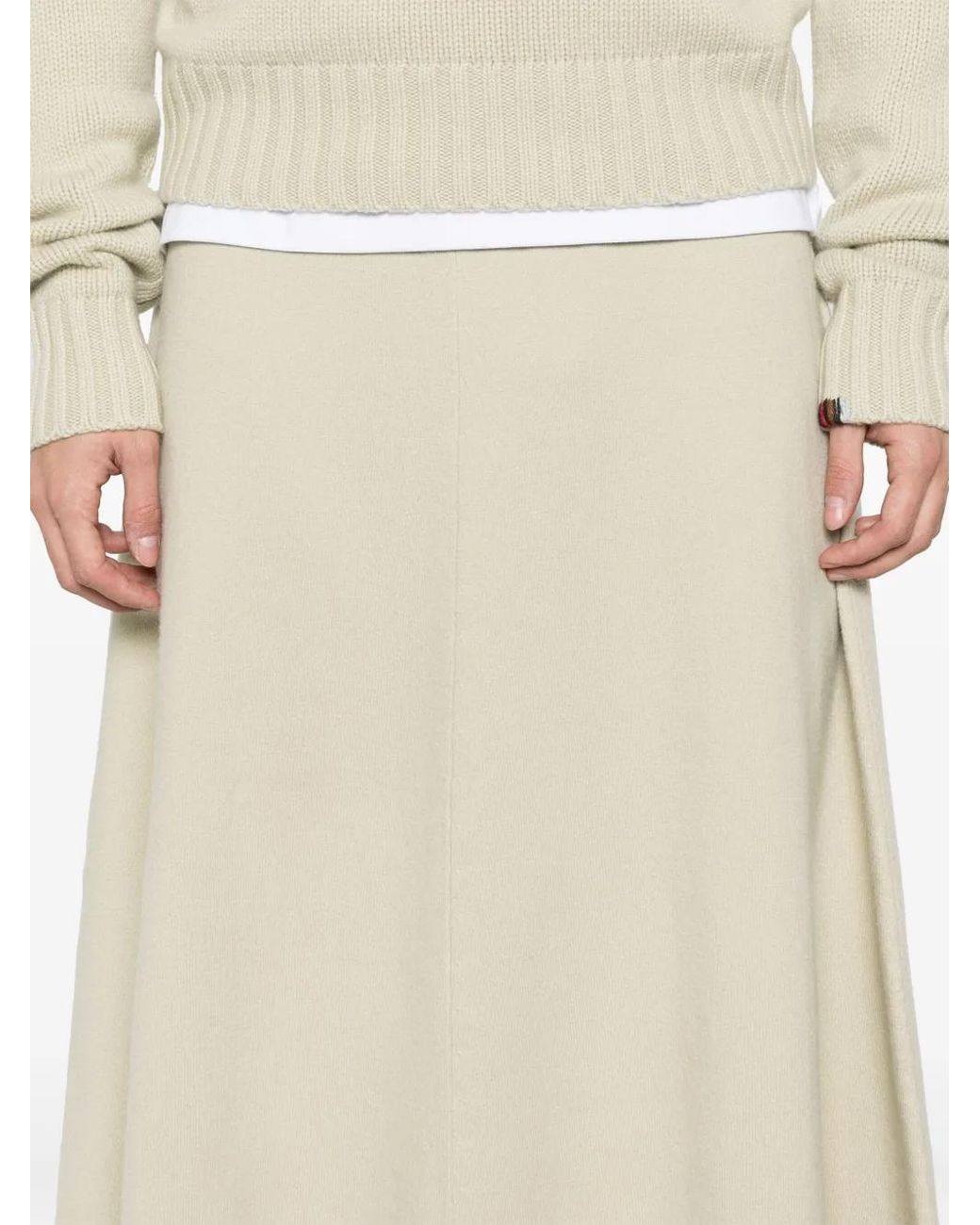 Extreme Cashmere White High-Waisted Draped Skirt