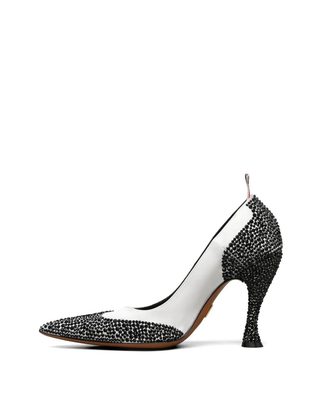 Thom Browne White Crystal-Embellished Wingtip Pumps