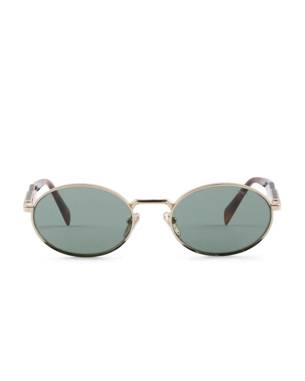 Prada Gray Oval-Frame Sunglasses