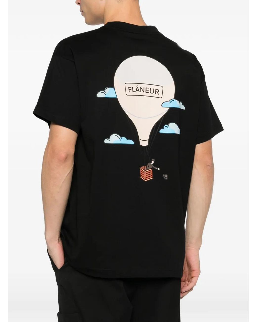 flâneur Black Graphic-Print T-Shirt for men