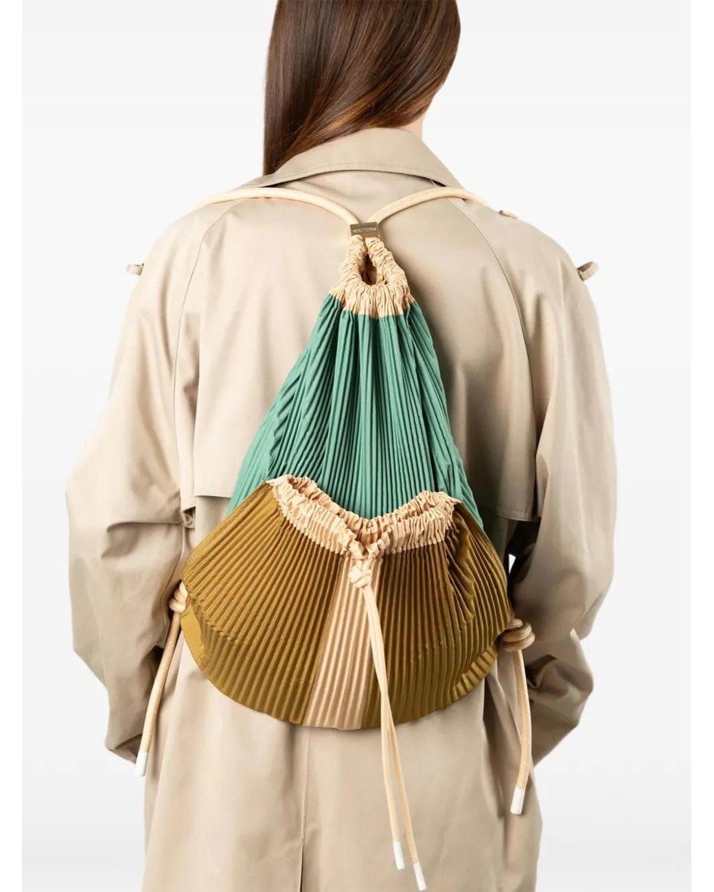MULTITUDES BAGS Green Gae Pleated Backpack